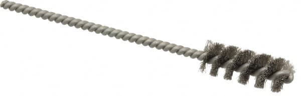 Weiler - 3/8" Diam Helical Stainless Steel Tube Brush - 0.004" Filament Diam, 1" Brush Length, 3-1/2" OAL, 1/8" Diam Stainless Steel Shank - Americas Industrial Supply