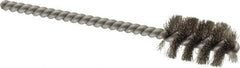 Weiler - 5/8" Diam Helical Stainless Steel Tube Brush - 0.005" Filament Diam, 1" Brush Length, 3-1/2" OAL, 3/16" Diam Stainless Steel Shank - Americas Industrial Supply