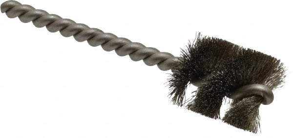 Weiler - 7/8" Diam Helical Stainless Steel Tube Brush - 0.006" Filament Diam, 1" Brush Length, 3-1/2" OAL, 7/32" Diam Stainless Steel Shank - Americas Industrial Supply