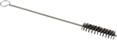 Weiler - 2" Long x 1/2" Diam Steel Hand Tube Brush - Single Spiral, 8" OAL, 0.006" Wire Diam, 1/8" Shank Diam - Americas Industrial Supply