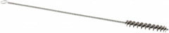 Weiler - 1-1/2" Long x 1/4" Diam Stainless Steel Hand Tube Brush - Single Spiral, 7" OAL, 0.003" Wire Diam, 3/32" Shank Diam - Americas Industrial Supply