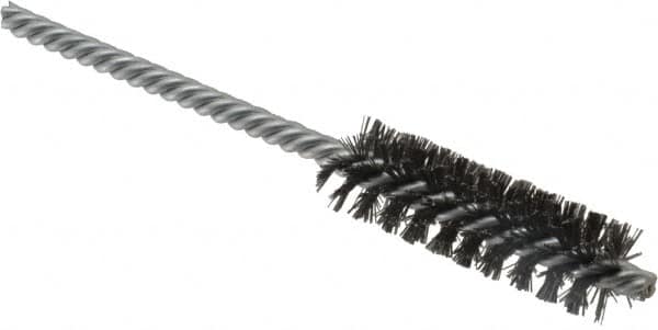 Weiler - 5/8" Diam Helical Steel Tube Brush - Double Spiral, 0.008" Filament Diam, 2" Brush Length, 5" OAL, 7/32" Diam Shank - Americas Industrial Supply