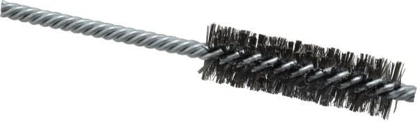 Weiler - 3/4" Diam Helical Steel Tube Brush - Double Spiral, 0.0104" Filament Diam, 2-1/2" Brush Length, 5-1/2" OAL, 1/4" Diam Shank - Americas Industrial Supply