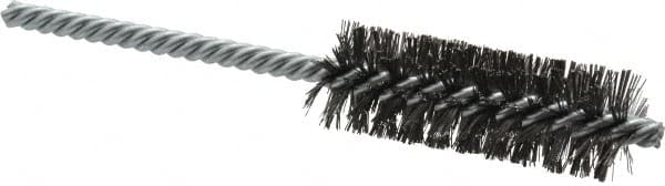 Weiler - 7/8" Diam Helical Steel Tube Brush - Double Spiral, 0.0104" Filament Diam, 2-1/2" Brush Length, 5-1/2" OAL, 1/4" Diam Shank - Americas Industrial Supply