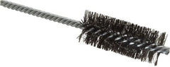 Weiler - 1" Diam Helical Steel Tube Brush - Double Spiral, 0.0104" Filament Diam, 2-1/2" Brush Length, 5-1/2" OAL, 1/4" Diam Shank - Americas Industrial Supply