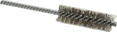 Weiler - 3/4" Diam Helical Stainless Steel Tube Brush - Double Spiral, 0.0104" Filament Diam, 2-1/2" Brush Length, 5-1/2" OAL, 1/4" Diam Shank - Americas Industrial Supply