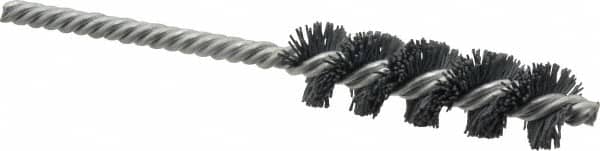 Weiler - 3/4" Diam Helical Nylon Tube Brush - Single Spiral, 0.022" Filament Diam, 2-1/2" Brush Length, 5-1/2" OAL, 1/4" Diam Shank - Americas Industrial Supply