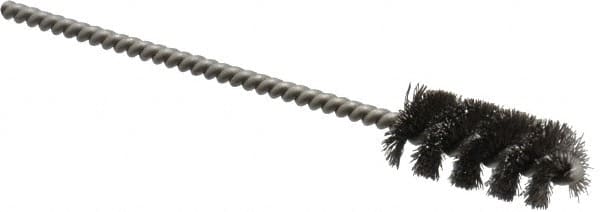 Weiler - 7/16" Diam Helical Steel Tube Brush - 0.005" Filament Diam, 1" Brush Length, 3-1/2" OAL, 1/8" Diam Stainless Steel Shank - Americas Industrial Supply