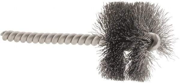 Weiler - 1-1/2" Diam Helical Steel Tube Brush - 0.008" Filament Diam, 1" Brush Length, 3-1/2" OAL, 1/4" Diam Stainless Steel Shank - Americas Industrial Supply