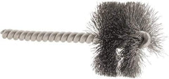 Weiler - 1-1/2" Diam Helical Steel Tube Brush - 0.008" Filament Diam, 1" Brush Length, 3-1/2" OAL, 1/4" Diam Stainless Steel Shank - Americas Industrial Supply