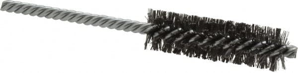 Weiler - 3/4" Diam Helical Steel Tube Brush - Double Spiral, 0.008" Filament Diam, 2-1/2" Brush Length, 5-1/2" OAL, 1/4" Diam Shank - Americas Industrial Supply