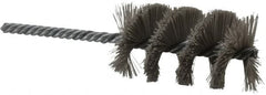 Weiler - 1-1/2" Diam Helical Nylon Tube Brush - Single Spiral, 0.012" Filament Diam, 2-1/2" Brush Length, 5-1/2" OAL, 1/4" Diam Shank - Americas Industrial Supply
