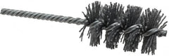 Weiler - 1-1/2" Diam Helical Nylon Tube Brush - Single Spiral, 0.04" Filament Diam, 2-1/2" Brush Length, 5-1/2" OAL, 1/4" Diam Shank - Americas Industrial Supply
