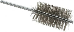 Weiler - 1-1/2" Diam Helical Stainless Steel Tube Brush - Double Spiral, 0.014" Filament Diam, 2-1/2" Brush Length, 5-1/2" OAL, 1/4" Diam Shank - Americas Industrial Supply