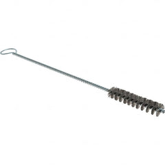 Weiler - 3/8" Diam Helical Stainless Steel Tube Brush - Single Spiral, 0.004" Filament Diam, 2" Brush Length, 8" OAL, 1/8" Diam Galvanized Steel Shank - Americas Industrial Supply