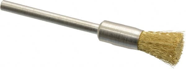 Weiler - 1/4" Brush Diam, Crimped, End Brush - 1/8" Diam Shank, 37,000 Max RPM - Americas Industrial Supply