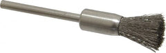 Weiler - 5/16" Brush Diam, Crimped, End Brush - 1/8" Diam Shank, 25,000 Max RPM - Americas Industrial Supply