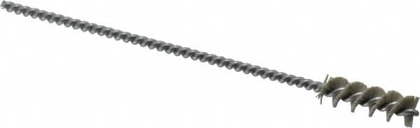 Weiler - 0.325" Diam Helical Nylon Tube Brush - 0.012" Filament Diam, 1" Brush Length, 5" OAL, 0.115" Diam Shank - Americas Industrial Supply