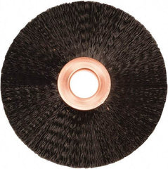 Weiler - 3" OD, 1/2" Arbor Hole, Nylon Wheel Brush - 3/8" Face Width, 1" Trim Length, 0.01" Filament Diam, 20,000 RPM - Americas Industrial Supply