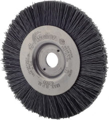 Weiler - 4" OD, 1/2" Arbor Hole, Nylon Wheel Brush - 1/2" Face Width, 7/8" Trim Length, 0.022" Filament Diam, 6,000 RPM - Americas Industrial Supply