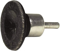 Weiler - 1-3/4" Brush Diam, Encapsulated, Crimped, Flared End Brush - 1/4" Diam Shank, 25,000 Max RPM - Americas Industrial Supply