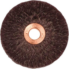 Weiler - 3" OD, 1/2" Arbor Hole, Crimped Steel Wheel Brush - 1/4" Face Width, 1" Trim Length, 0.014" Filament Diam, 20,000 RPM - Americas Industrial Supply