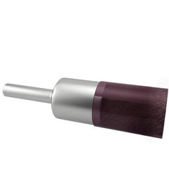 Weiler - 1/2" Brush Diam, Encapsulated, Crimped, End Brush - 1/4" Diam Shank, 18,000 Max RPM - Americas Industrial Supply