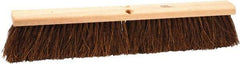 Weiler - 18" Rough Surface Palmyra Push Broom - 4" Bristle Length, Wood Block, Threaded Handle Connection, Handle Sold Separately - Americas Industrial Supply