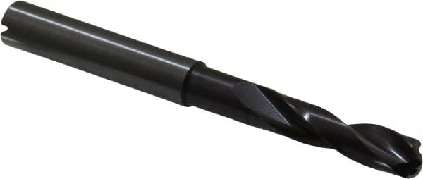 Guhring - 0.2717" 140° Spiral Flute Solid Carbide Screw Machine Drill Bit - FIREX Finish, Right Hand Cut, 34mm Flute Length, 79mm OAL, SU Point, Straight Shank, Through Coolant - Americas Industrial Supply