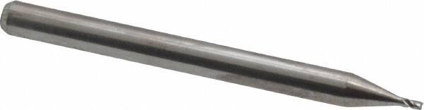 Kyocera - 1/32", 3/64" LOC, 1/8" Shank Diam, 1-1/2" OAL, 4 Flute, Solid Carbide Square End Mill - Single End, Uncoated, 30° Helix, Centercutting, Series 1820 - Americas Industrial Supply
