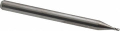 Kyocera - 1/32", 3/64" LOC, 1/8" Shank Diam, 1-1/2" OAL, 4 Flute, Solid Carbide Square End Mill - Single End, Uncoated, 30° Helix, Centercutting, Series 1820 - Americas Industrial Supply