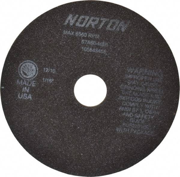 Norton - 7" 60 Grit Aluminum Oxide Cutoff Wheel - 1/16" Thick, 1-1/4" Arbor, 6,550 Max RPM, Use with Stationary Grinders - Americas Industrial Supply