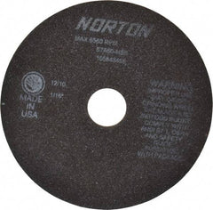 Norton - 7" 60 Grit Aluminum Oxide Cutoff Wheel - 1/16" Thick, 1-1/4" Arbor, 6,550 Max RPM, Use with Stationary Grinders - Americas Industrial Supply