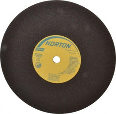 Norton - 10" 24 Grit Silicon Carbide Cutoff Wheel - 3/32" Thick, 5/8" Arbor, 6,110 Max RPM, Use with Stationary Tools - Americas Industrial Supply