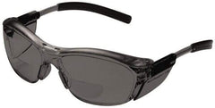 3M - +2, Gray Lenses, Anti-Fog, Framed Magnifying Safety Glasses - UV Protection, Adjustable Temples, Gray Plastic Frame, ANSI Z87.1-2003 - Americas Industrial Supply
