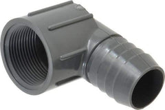Value Collection - 1-1/4" Barb, 1-1/4 FIPT, Multiple Barbed Tube Elbow - PVC, Female - Americas Industrial Supply