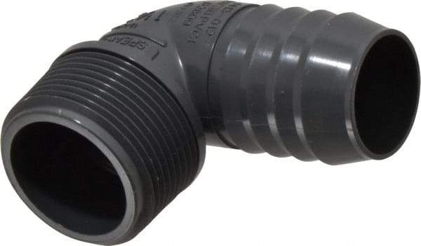 Value Collection - 1-1/4" Barb, 1-1/4 MIPT, Multiple Barbed Tube Elbow - PVC, Male - Americas Industrial Supply