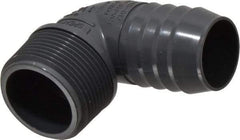 Value Collection - 1-1/4" Barb, 1-1/4 MIPT, Multiple Barbed Tube Elbow - PVC, Male - Americas Industrial Supply