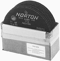 Made in USA - 7" 46 Grit Aluminum Oxide Cutoff Wheel - 3/32" Thick, 1-1/4" Arbor, 5,184 Max RPM, Use with Stationary Tools - Americas Industrial Supply