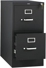 Hon - 26" Wide x 29" High x 26-1/2" Deep, 2 Drawer Vertical File with Lock - Steel, Black - Americas Industrial Supply