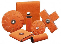 Merit Abrasives - 120 Grit, Fine Grade, Ceramic Square Pad - 2" Long x 2" Wide x 1/2" Thick, Cloth Backed, X Backing Weight, 6 Ply, 18,000 Max RPM - Americas Industrial Supply
