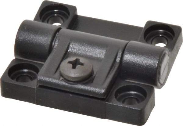 Value Collection - 1-45/64" Long x 1-29/64" Wide x 1-3/32" Thick, Adjustable Friction Hinge - Black Acetal Leaves with Polycarbonate Pin & 303 Stainless Steel Nut & Screw, Black Finish - Americas Industrial Supply