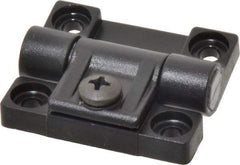 Value Collection - 1-45/64" Long x 1-29/64" Wide x 1-3/32" Thick, Adjustable Friction Hinge - Black Acetal Leaves with Polycarbonate Pin & 303 Stainless Steel Nut & Screw, Black Finish - Americas Industrial Supply