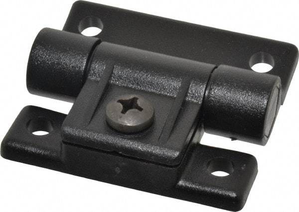 Value Collection - 2-1/2" Long x 2-17/64" Wide x 49/64" Thick, Adjustable Friction Hinge - Black Acetal Leaves with Polycarbonate Pin & 303 Stainless Steel Nut & Screw, Black Finish - Americas Industrial Supply