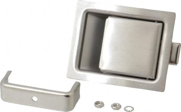 Made in USA - 5" Long x 2.68" Wide x 1-15/16" High, Paddle Latch - Stainless Steel, with Brushed Finish - Americas Industrial Supply