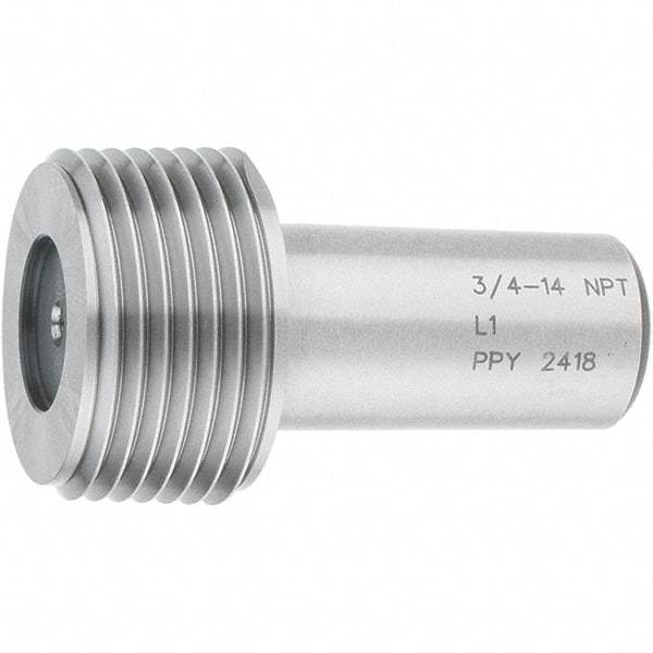 SPI - 3/4-14 Single End Tapered Plug Pipe Thread Gage - Handle Size 4, Handle Not Included, NPT-L1 Tolerance, NIST Traceability Certification Included - Americas Industrial Supply