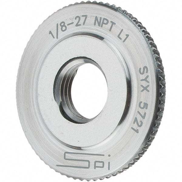 SPI - 1/8-27 Thread, Oil Hardened Non-Shrinking Steel (OHNS), Class L1, Ring Pipe Thread Gage - NPT Thread - Americas Industrial Supply