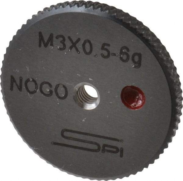 SPI - M3x0.5 No Go Single Ring Thread Gage - Class 6G, Oil Hardened Nonshrinking Steel (OHNS), NPL Traceability Certification Included - Americas Industrial Supply