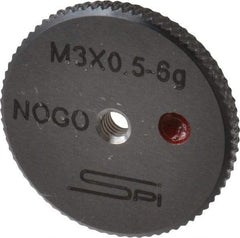 SPI - M3x0.5 No Go Single Ring Thread Gage - Class 6G, Oil Hardened Nonshrinking Steel (OHNS), NPL Traceability Certification Included - Americas Industrial Supply