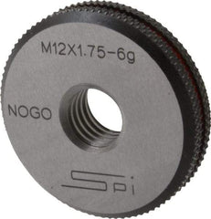 SPI - M12x1.75 No Go Single Ring Thread Gage - Class 6G, Oil Hardened Nonshrinking Steel (OHNS), NPL Traceability Certification Included - Americas Industrial Supply